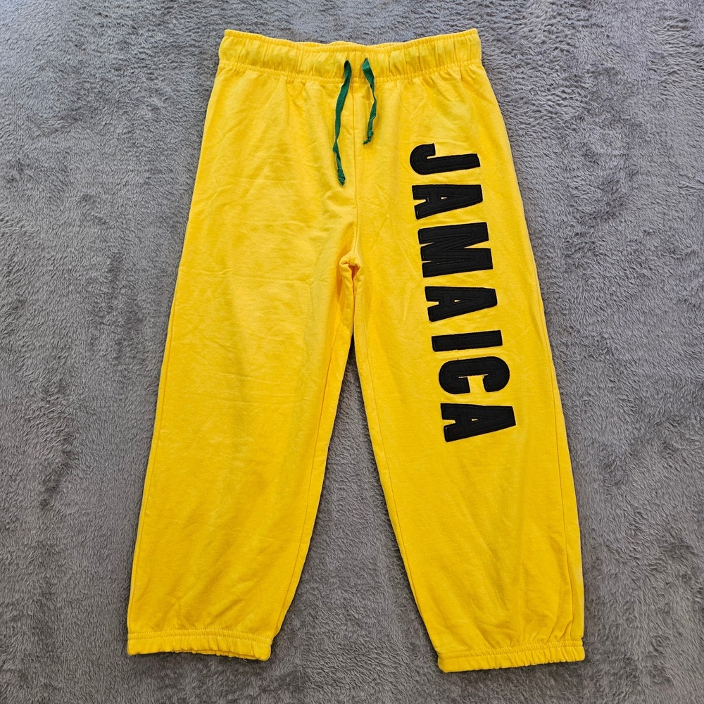 Desire Collection Jamaica Graphic Capri Length Sweatpants Yellow Green Womens S